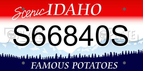 S66840S Idaho License Plate