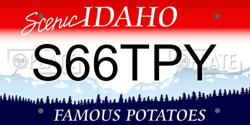 S66TPY Idaho License Plate
