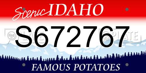 S672767 Idaho License Plate