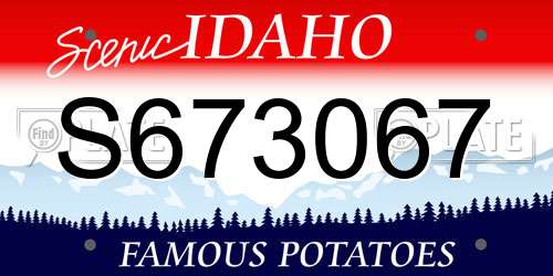 S673067 Idaho License Plate