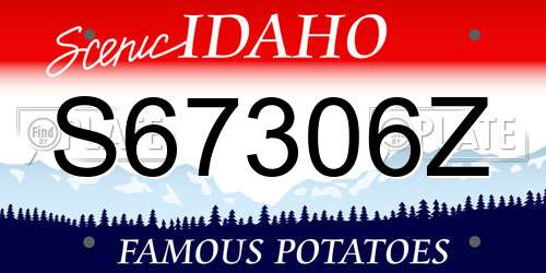 S67306Z Idaho License Plate