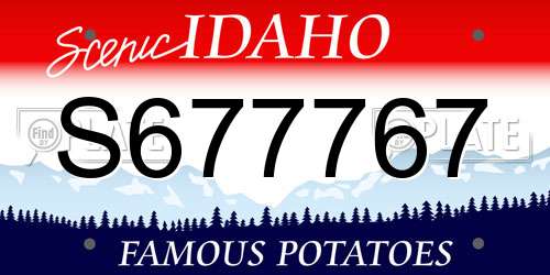 S677767 Idaho License Plate