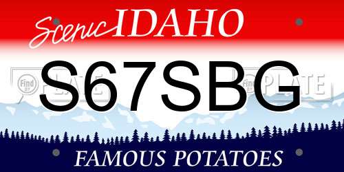 S67SBG Idaho License Plate