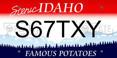 S67TXY Idaho License Plate