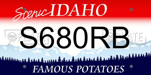 S680RB Idaho License Plate