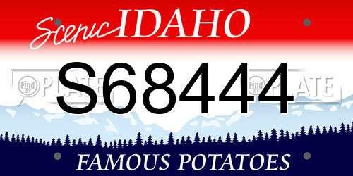 S68444 Idaho License Plate