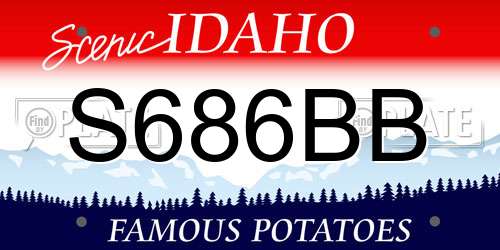 S686BB Idaho License Plate