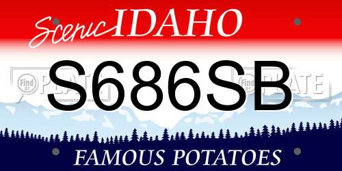 S686SB Idaho License Plate