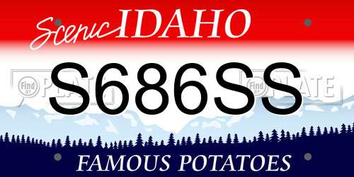 S686SS Idaho License Plate