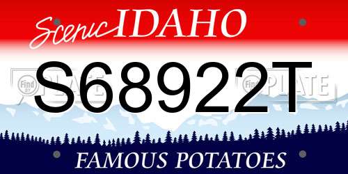 S68922T Idaho License Plate