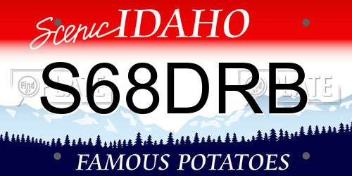 S68DRB Idaho License Plate