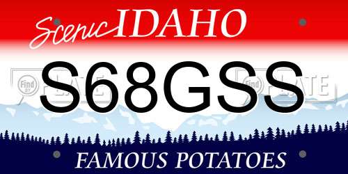 S68GSS Idaho License Plate