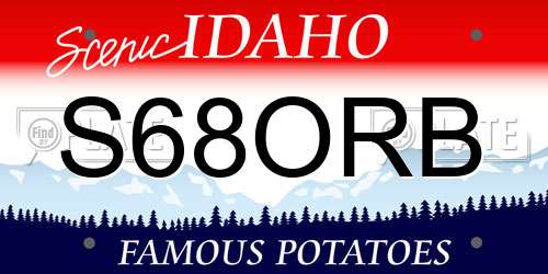 S68ORB Idaho License Plate