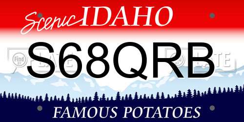 S68QRB Idaho License Plate