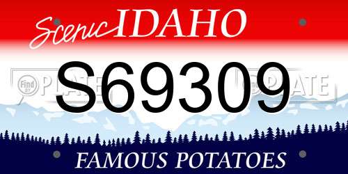 S69309 Idaho License Plate