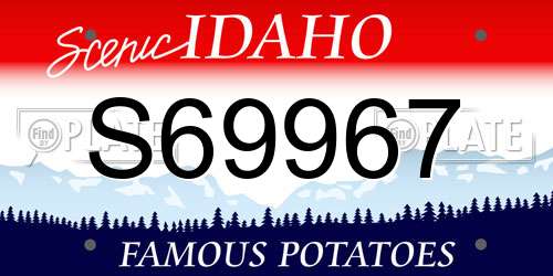 S69967 Idaho License Plate