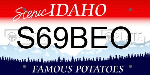S69BEO Idaho License Plate