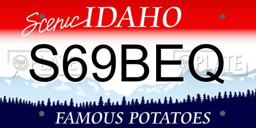 S69BEQ Idaho License Plate
