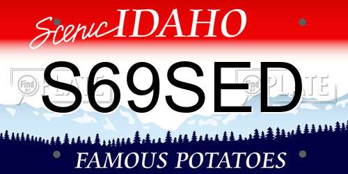 S69SED Idaho License Plate