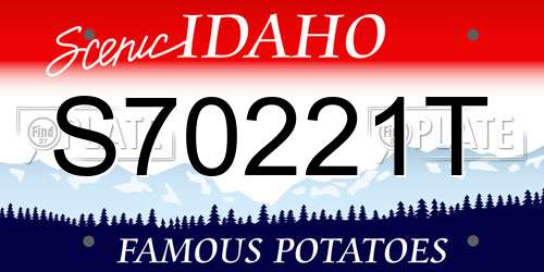 S70221T Idaho License Plate