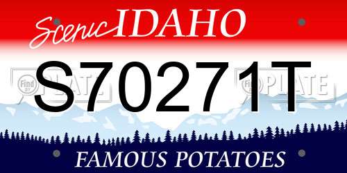 S70271T Idaho License Plate