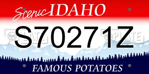 S70271Z Idaho License Plate