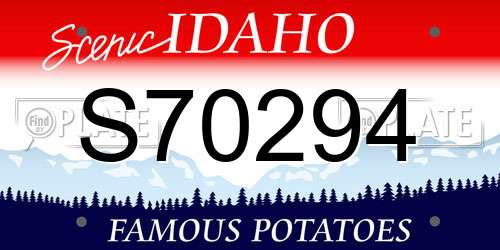 S70294 Idaho License Plate