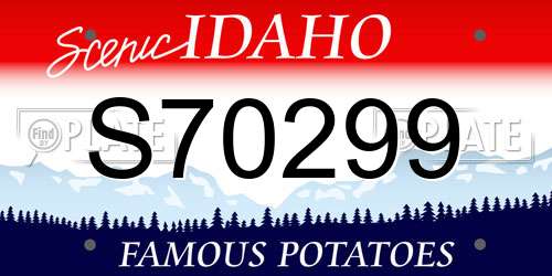 S70299 Idaho License Plate