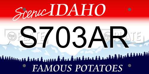 S703AR Idaho License Plate