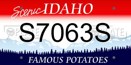 S7063S Idaho License Plate