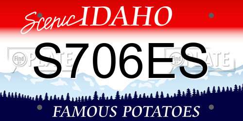 S706ES Idaho License Plate