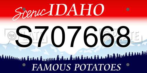 S707668 Idaho License Plate