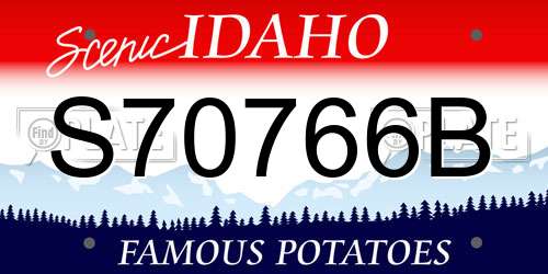 S70766B Idaho License Plate
