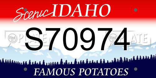 S70974 Idaho License Plate