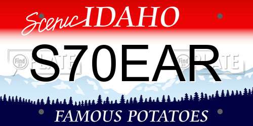 S70EAR Idaho License Plate