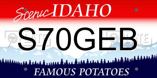 S70GEB Idaho License Plate