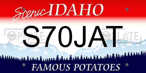 S70JAT Idaho License Plate