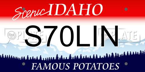 S70LIN Idaho License Plate
