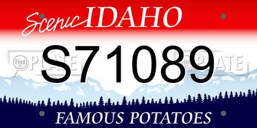 S71089 Idaho License Plate