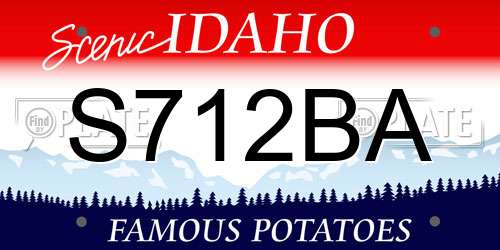 S712BA Idaho License Plate