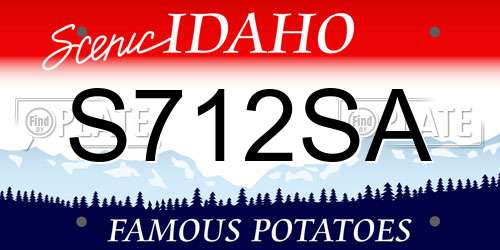 S712SA Idaho License Plate
