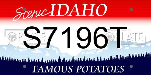 S7196T Idaho License Plate