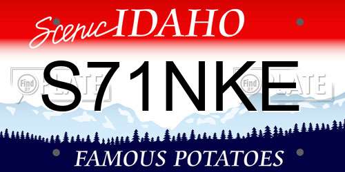 S71NKE Idaho License Plate