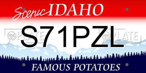 S71PZL Idaho License Plate