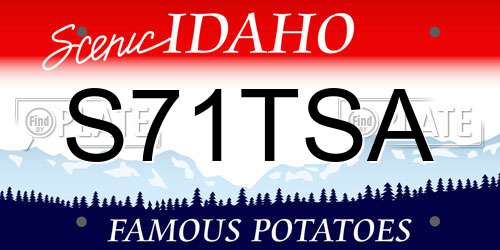 S71TSA Idaho License Plate