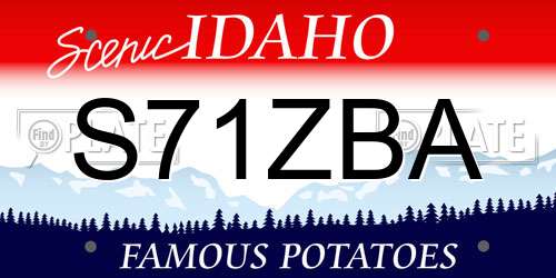 S71ZBA Idaho License Plate