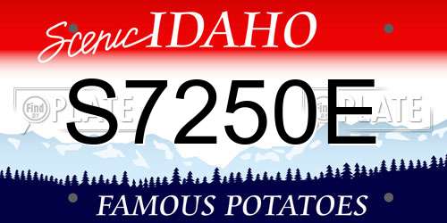 S7250E Idaho License Plate