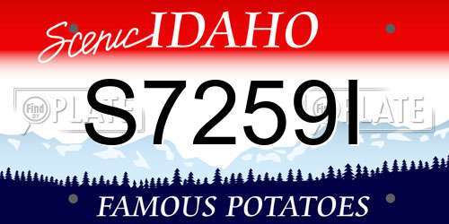 S7259I Idaho License Plate