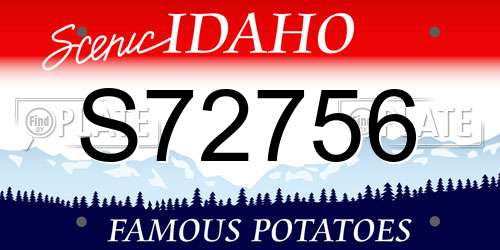 S72756 Idaho License Plate