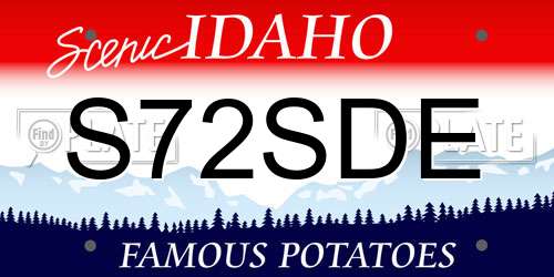 S72SDE Idaho License Plate